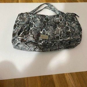 Sofia Vergara Faux Snake Print Blue/Black Womens Purse Hand Bag Tote Zipper
